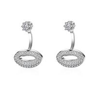 925 Stud Earrings for Women Girls,Fashion Shiny Zircon Lady Hot Lips Female 925 Ladies Stud Earrings Jewelry Birthday Gift/