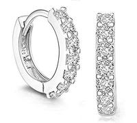 925 Stud Earrings for Women Girls,Stylish Platinum and Diamond Sparkling Crystal Hoop Earrings for Pair of Earrings Ear Jewelry/