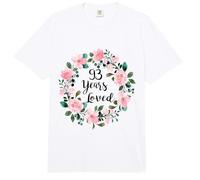 93 Years Loved Men Women 93 Years Old Cool 93rd Birthday Comfort Colors Adult Heavyweight T-Shirt