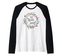 93 Years Loved Men Women Floral 93 Years Old 93th Birthday Camiseta Manga Raglan