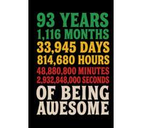 93 YEARS OF BEING AWESOME: A One-of-a-Kind 93rd Birthday Gift Journal to Celebrate a Lifetime of Stories, Family Traditions, Milestones, and the Extraordinary Journey of 93 Amazing Years
