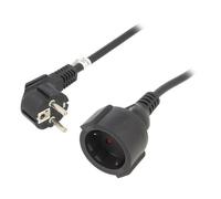 93093 Cable de extensión Hembras: 1 PVC negro 3x15mm23 meter10A Goobay