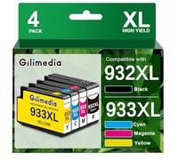 932XL 933XL Cartuchos de impresora como repuesto para HP 932 XL 933 XL 932XL 933XL 4 cartuchos de mayor capacidad para HP Officejet 6600 6700 7612 7510 7110 6100 7610 (negro, cian, magenta y amarillo)