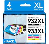 932XL 933XL Cartuchos de impresora compatibles como repuesto para HP 932 XL 933 XL 932XL 933XL 4 Multipack (negro, cian, magenta y amarillo) Cartuchos de mayor capacidad para HP Officejet 6600 6700