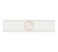 935223 - Frontera De Papel Tapiz Blanca Con Motivo De Medusa Griega De Versace