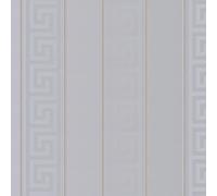 935245 - Papel Tapiz Versace Con Rayas Grises Y Doradas De Llave Griega