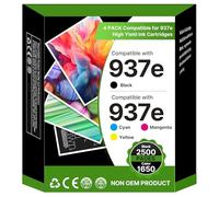 937e Cartuchos de Impresora Multipack con Chip Compatible para HP 937 937XL Cartuchos para HP OfficeJet Pro 9120b 9110b 9130b 9117b 9720b 9720 9730 (4 Unidades)