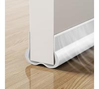 93cm Burlete Bajo Puerta,Junta Inferior de Puerta, Burlete Silicona Puerta Autoadhesivo, Door Seam Strip, Ajustable Tira de Sellado para Antipolvo, Aislamiento Acústico, Viento e Insectos (Blanco)