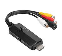 943 Convertidor HDMI a Cinch, Convertidor 1080P HD Adaptador de Video para señal HDMI a RCA, para TV, VHS, VCR, Soporte para Roku/DVD/Cable Box / PS3, Plug to Box Converter