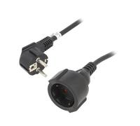 94700 Cable de extensión Hembras: 1 PVC negro 3x1,5mm2 2m 10A Goobay