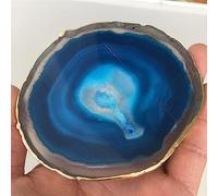 95-100mm Blue Crystal Agate Plate Geode Slice Crystal Coasters heal Ornaments (Size : 1pcs)
