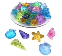 95 conchas marinas, 4 estilos de conchas marinas acrílicas, cuentas de colores surtidos para decoración de fiestas temáticas de playa..