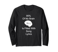 95% de mi Cerebro está Lleno de Letras de Canciones Novedad Divertida Manga Larga