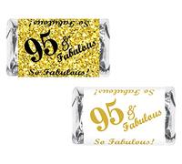 95 & Fabulous Miniaturas Candy Bar Wrapper (Set de 60) Mini Candy Bar Pegatinas Etiquetas Adhesivas; Decoración de fiesta de cumpleaños. Dulces no incluidos.