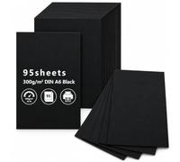 95 Hojas de Cartulina A6, Tarjetas Cartulina Flashcards Negro, Tarjetas para Imprimir, Papel para Escribir Imprimir Manualidades Dibujar Pintar Postales(148 x 105 mm)
