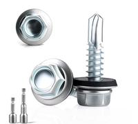 95 PCS Tornillos Autotaladrantes 4.8x16MM Tornillos Roscachapas 2pcs M8 Vaso Taladro Tornillo Panel Sandwich Tornillos Autorroscantes Metal para Panel Sandwich Tejado Chapas Metalicas Aluminio Plata