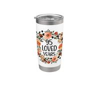 95 Years Loved 95th Birthday funny 95 Year Old Women's Vaso térmico de acero inoxidable de doble pared