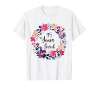 95 Years Loved Floral 95th Birthday Men Women Anniversary Camiseta