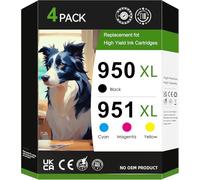 950 951 Multipack Cartuchos de Impresora para HP 950xl Cartuchos 951XL Compatibles con HP Officejet Pro 8600 8610 8620 8100 8615 8100 8625 8630 8640 8660 251dw 276dw Impresoras (paquete de 4)