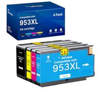 953XL Cartuchos para HP 953 953XL Multipack compatibles para HP OfficeJet Pro 7720 7740 8715 8210 8725 8710 8715 7730 (Negro, Cian, Amarillo y Magenta, 4 Unidades)