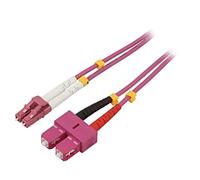 Goobay lc-sc om4 cable de fibra óptica e infiniband 3 m rosa