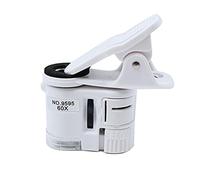 9595W 60X LED Clip para Teléfono Lupa Lupa Identificación Antigüedades Joyería para Mini Microscopio