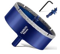 95mm Sierra Perforadora de Diamante con Broca Piloto, Cristal Broca Sierra Perforación de Punta de Diamante para Vidrio Cerámica Mármol Porcelana Azulejos Piedra Caliza