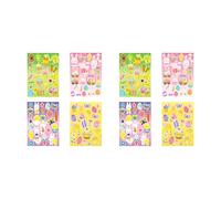 96/144 unidades de dibujos animados conejos huevos calcomanía decorativa etiqueta de envoltura para álbumes de recortes, diario, planificador, álbum de embalaje