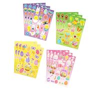 96/144 unidades de dibujos animados conejos huevos calcomanía decorativa etiqueta de envoltura para álbumes de recortes, diario, planificador, álbum de embalaje