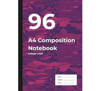 96 A4 Composition Notebook: A4 Notebook for School, Work & Ideas | College Ruled | 96 Pages of 7.1mm Lines | ERDL Camouflage Cover Design | Perfect ... & Homework | For Writers, Dreamers, and Doers
