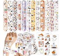 96 bonitos recuerdos de fiesta de fantasmas de Halloween, 72 tatuajes temporales de fantasma, 24 pulseras de fantasma, pulseras de fantasma, decoraciones de fiesta de cumpleaños, suministros para