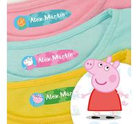 96 Etiquetas para ropa personalizadas Peppa Pig para niños perfectas para el cole o la guardería