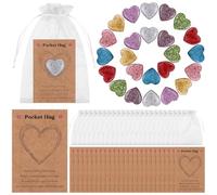 96 juegos de regalo de abrazo de bolsillo para amigos, 96 fichas de abrazo de bolsillo de corazón a granel con 96 tarjetas de abrazos de bolsillo, tarjeta de felicitación positiva, pequeño pensamiento