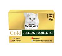 96 latas x 85 g Gourmet Gold Delicias Suculentas Mixtas lata para gatos