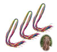 96 Pièces Extensions de Cheveux à Tresser, Tresses de cheveux, Accessoires de Coiffure Arc en Ciel Brillantes pour Femmes et Filles Fête Sport Bricolage Halloween Noël Cosplay Dressup Party Festival