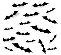96 Piezas Pegatinas De Murciélagos Negros Para Halloween, Decoración De Pared De Murciélago, 4 Tamaños Diferentes Para Decoración Del Hogar, Accesorios De Fiesta De Halloween