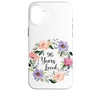 96 Years Loved 96th Birthday Floral 96 Years Loved Women Carcasa para iPhone 16 Plus