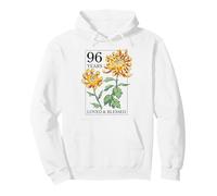 96 Years Loved and Blessed - Sello Floral para cumpleaños número 96 Sudadera con Capucha