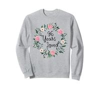 96 Years Loved Men Women Floral 96 Years Old 96th Birthday Sudadera