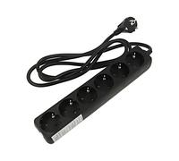 96049 Cable de extensión 3G1,5mm2 1,5m PVC negro Enchufes adicionales: 6 GOOBAY