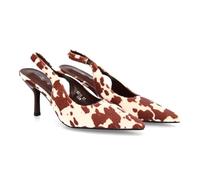 96183 Zapato de Tacon para Mujer Diseno de Punta Fina y Tacon Delgado, Tira Trasera Elastica, Ajuste Comodo. Estampado Moderno Ideal para Temporada Otono Invierno Cuero Talla 40