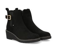 96851 Bota de cana media con diseno sobrio y elegante, Cuna comoda ideal para el dia a dia, cierre de cremallera y estampado liso. Ideal para mujer en la temporada otono invierno. Negro Talla 36
