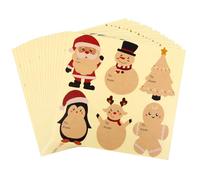 96uds Etiquetas Nombre Navideñas para Regalos, Etiquetas Adhesivas Navideñas Etiquetas Adhesivas de Papel Kraft Natural Etiquetas Adhesivas de Nombre Navideñas para Regalos Regalo Kraft