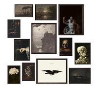97 Decor Dark Academia - Decoración gótica para el hogar, decoración de Halloween, imágenes estéticas de Academia oscura, pósteres espeluznantes, impresiones de arte gótico, arte de pared de galería
