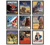 97 Decor Póster vintage de la Segunda Guerra Mundial, pósteres de historia de Estados Unidos para decoraciones de aula, imágenes de propaganda de la Segunda Guerra Mundial, impresiones artísticas del