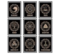 97 Decoración vikinga para el hogar, impresiones artísticas de pared vikingas, regalos vikingos para hombres, decoraciones paganas nórdicas, imágenes de mitología nórdica para decoración de dormitorio