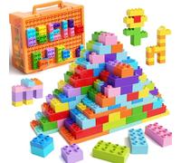 97 piezas grandes bloque de construcción, bloques clásicos en 12 colores y 8 formas, creativos compatibles con, juguetes de construcción con caja