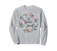 97 Years Loved Men Women Floral 97 Years Old 97th Birthday Sudadera