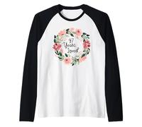 97 Years Loved Women Men 97 Years Old 97th Birthday Camiseta Manga Raglan