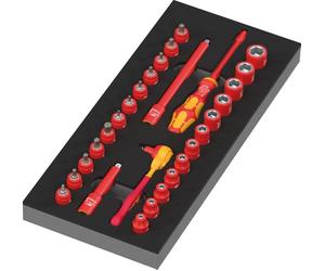 9727 Depósito de espuma juego de carraca 8007 A VDE Zyklop VDE Set 1, 1/4", 30 piezas